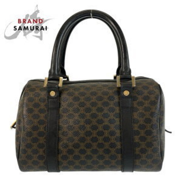Celine brown Boston Macadam leather handbag black bag - Picture 1 of 9